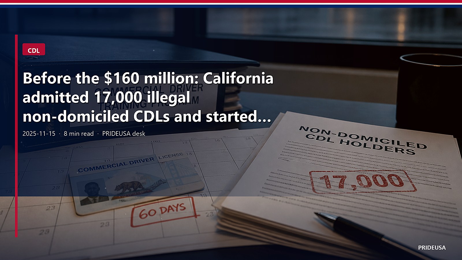 Before the $160 million: California admitted 17,000 illegal non-domiciled CDLs and started 60-day expirations
