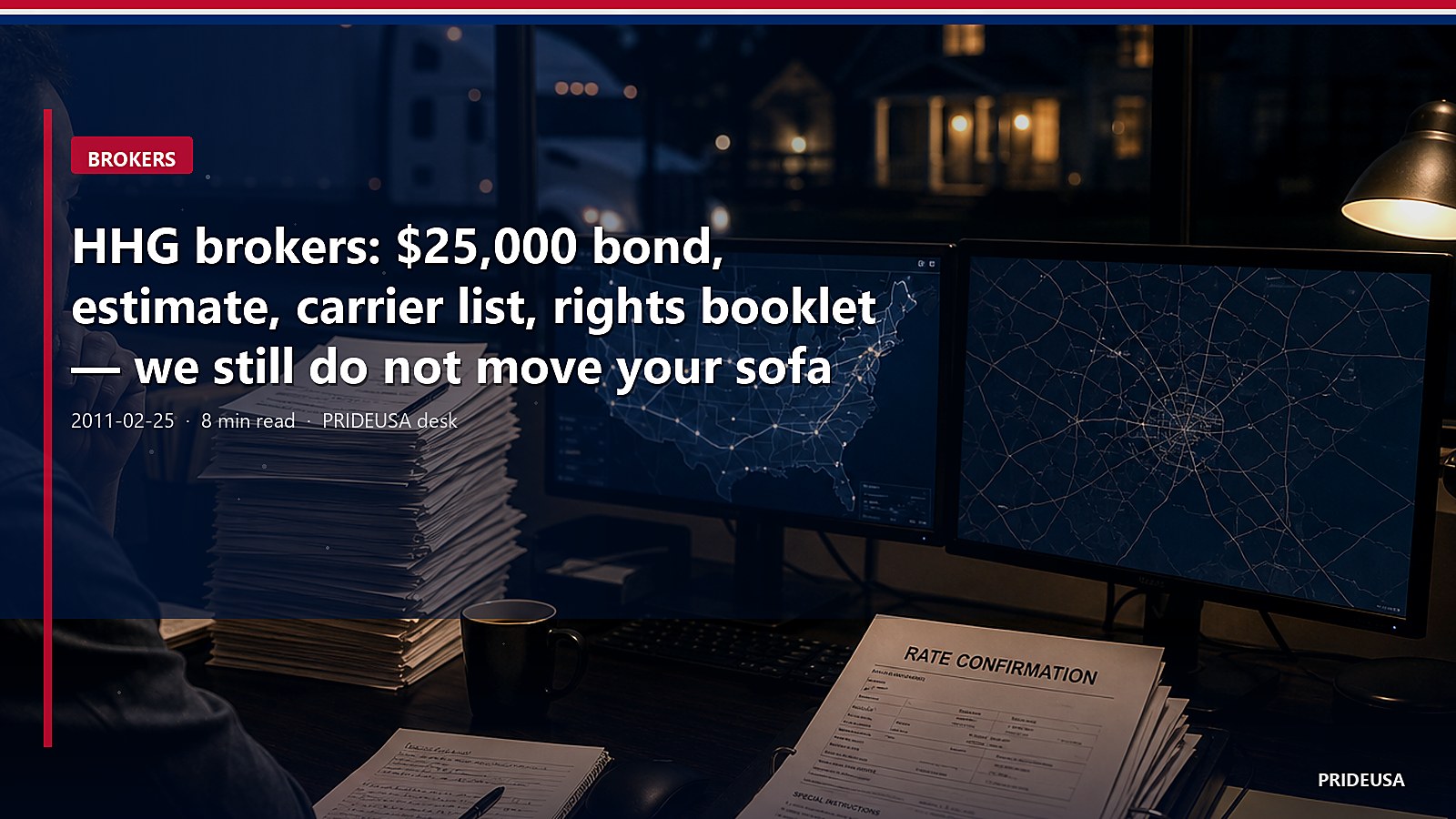 HHG brokers: $25,000 bond, estimate, carrier list, rights booklet — we still do not move your sofa