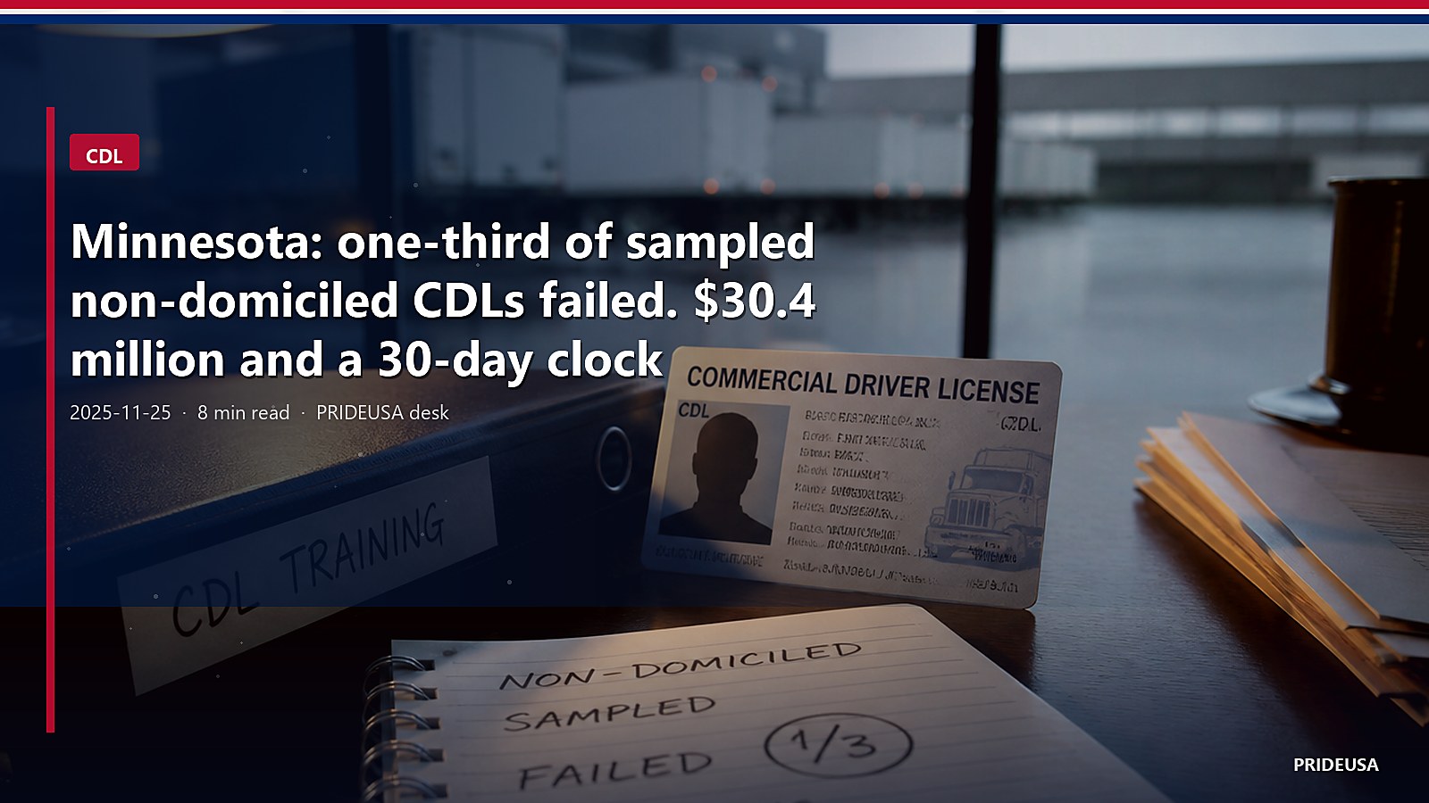 Minnesota: one-third of sampled non-domiciled CDLs failed. $30.4 million and a 30-day clock