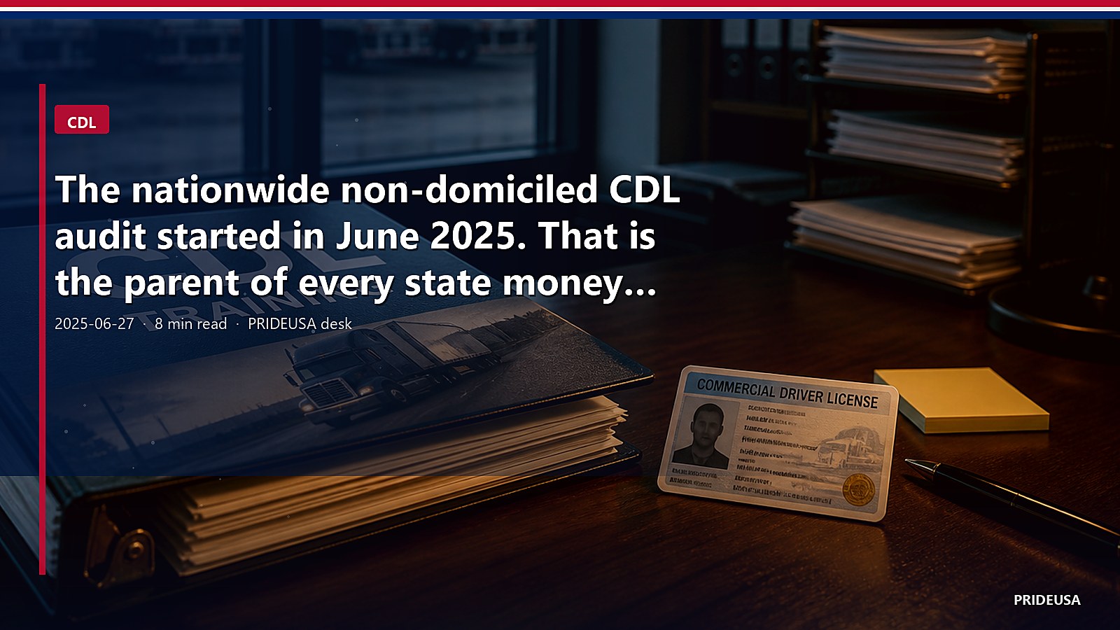 The nationwide non-domiciled CDL audit started in June 2025. That is the parent of every state money story