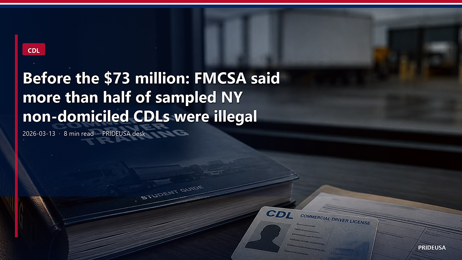 Before the $73 million: FMCSA said more than half of sampled NY non-domiciled CDLs were illegal