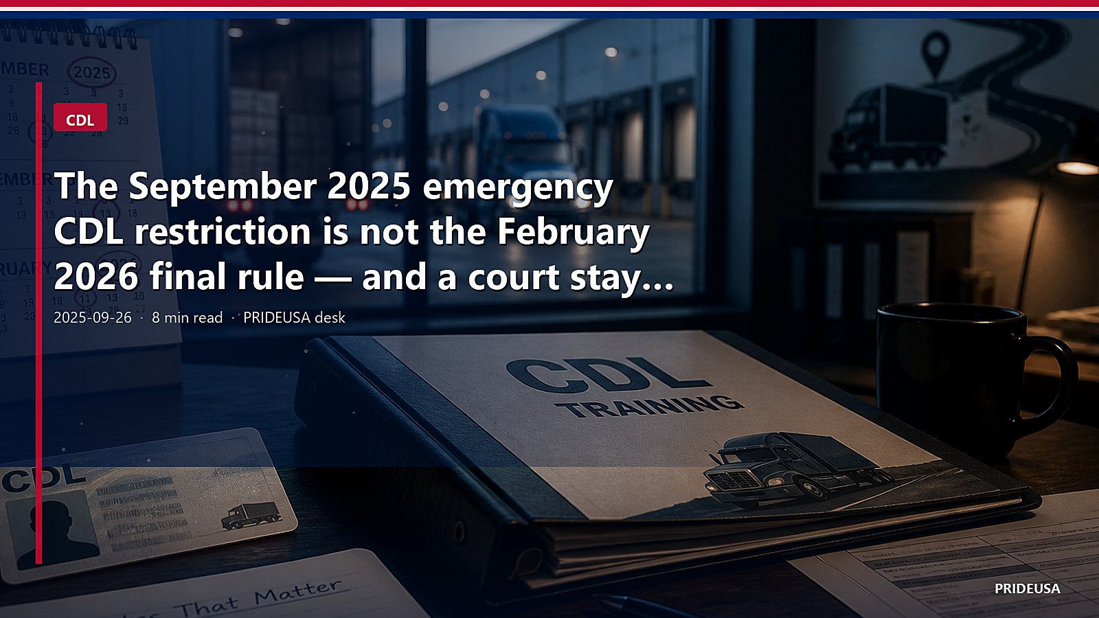 The September 2025 emergency CDL restriction is not the February 2026 final rule — and a court stay sat in the middle