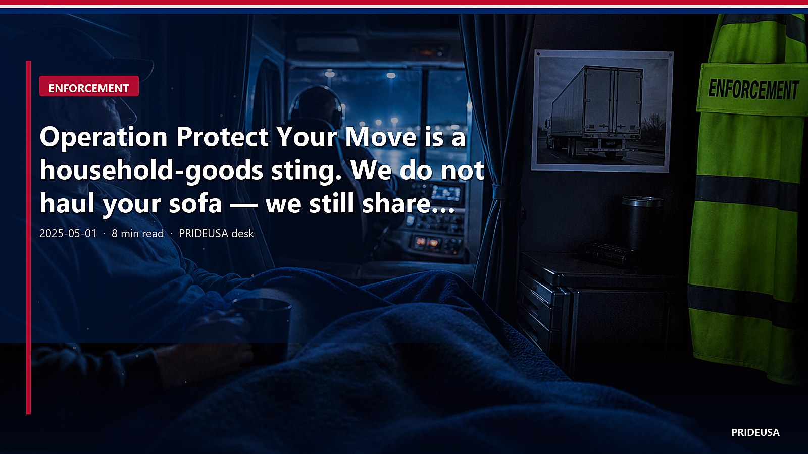 Operation Protect Your Move is a household-goods sting. We do not haul your sofa — we still share the complaint URL