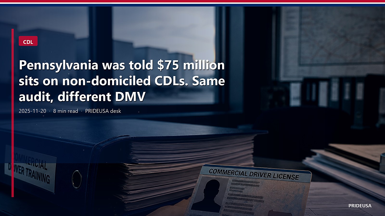 Pennsylvania was told $75 million sits on non-domiciled CDLs. Same audit, different DMV