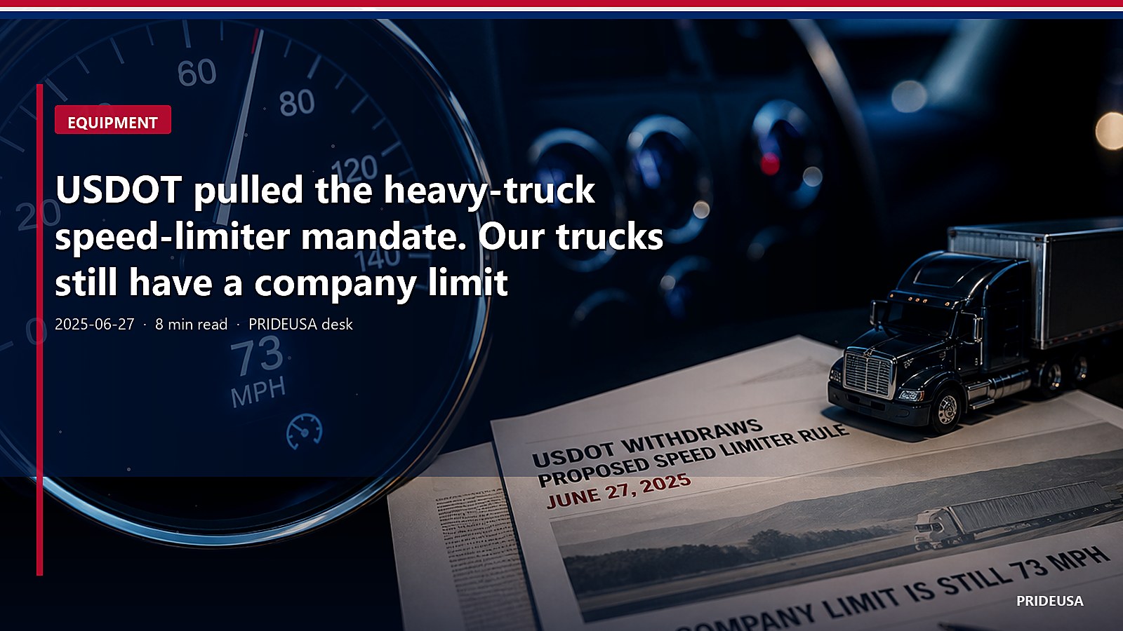 USDOT pulled the heavy-truck speed-limiter mandate. Our trucks still have a company limit